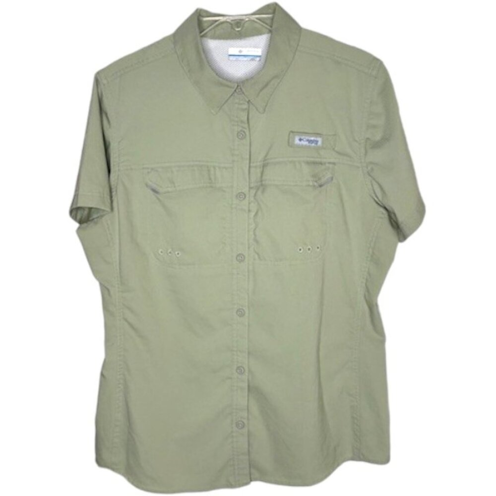 Columbia Women's Short-Sleeve Button-Down Shirt - Olive Green